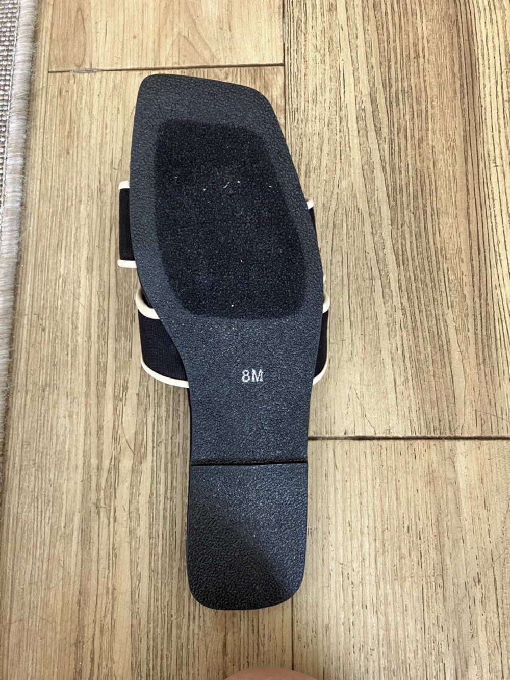 Matisse Black Slide Mules with Cream Trim - Picture 2 of 3
